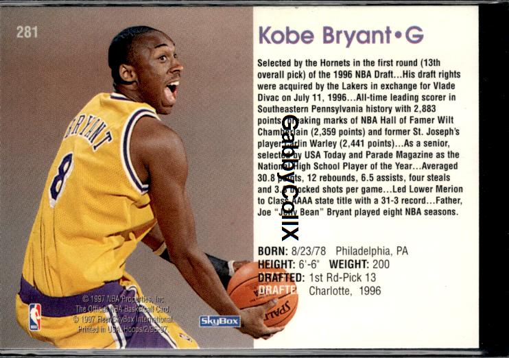 1996-97 Hoops #281 Kobe Bryant