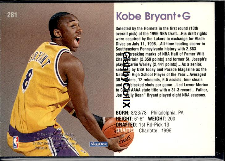 1996-97 Hoops #281 Kobe Bryant