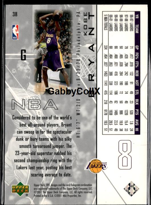 2001-02 SPx #38 Kobe Bryant
