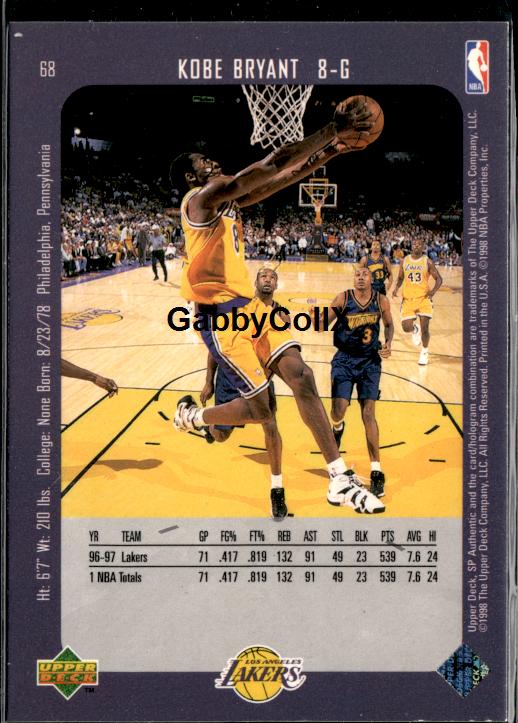 1997-98 SP Authentic #68 Kobe Bryant