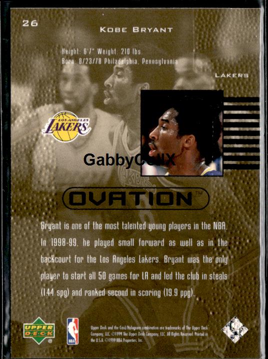 1999-00 Upper Deck Ovation #26 Kobe Bryant