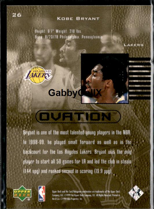 1999-00 Upper Deck Ovation #26 Kobe Bryant