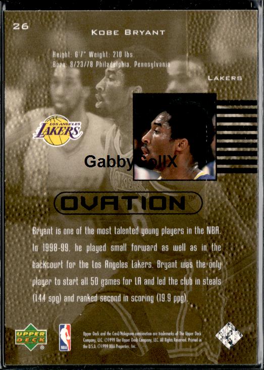 1999-00 Upper Deck Ovation #26 Kobe Bryant