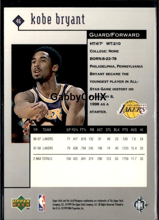 1998-99 Upper Deck Black Diamond #46 Kobe Bryant