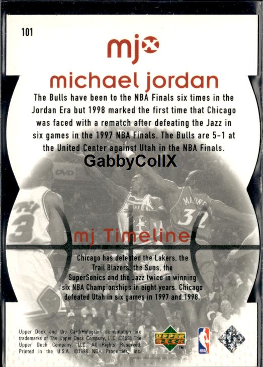 1998 Upper Deck MJx #101 Michael Jordan Timepieces Red #/2300 #inoe - Back