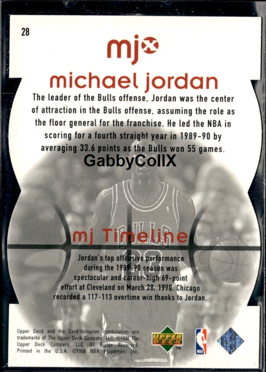 1998 Upper Deck MJx #20 Michael Jordan Timepieces Red #/2300 #inq4 - Back