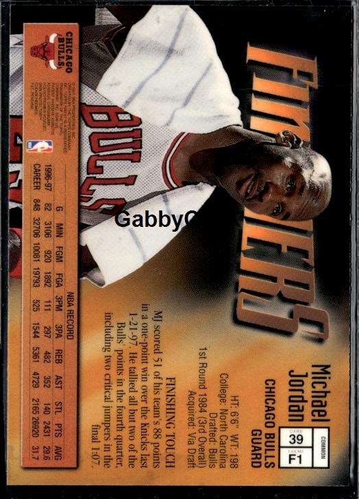 1997-98 Finest #39 Michael Jordan #ip9t - Back