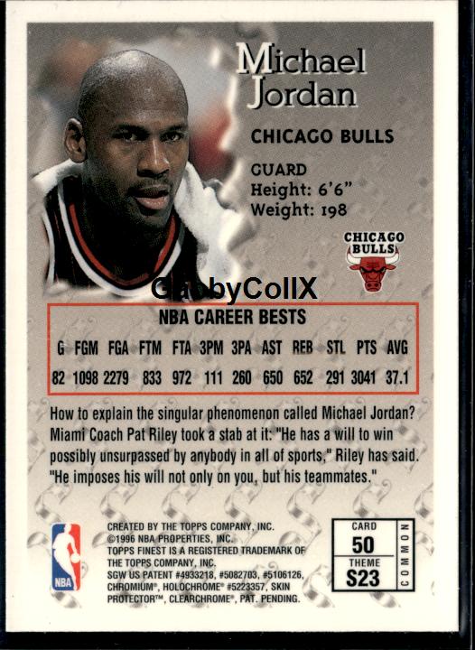 1996-97 Finest #50 Michael Jordan #ip9v - Back