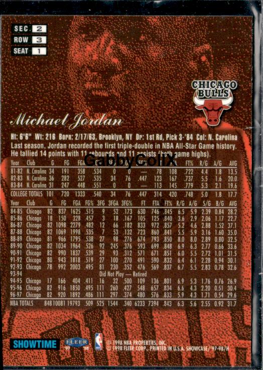 1997-98 Flair Showcase #1 Michael Jordan #ipal - Back