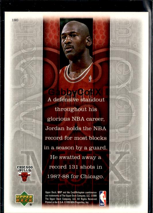 1999-00 Upper Deck MVP #190 Michael Jordan #isgk - Back