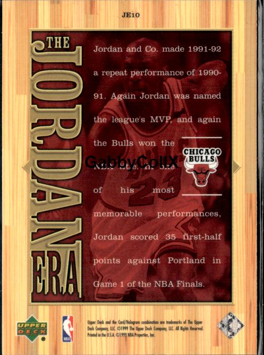 1999 Upper Deck Michael Jordan Athlete of the Century #JE10 #isme - Back