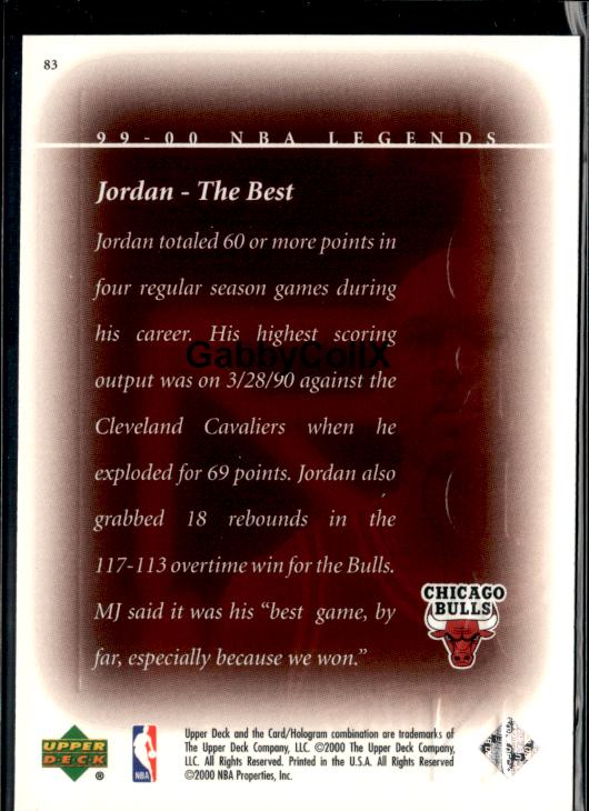 1999-00 Upper Deck Legends #83 Michael Jordan #ist3 - Back