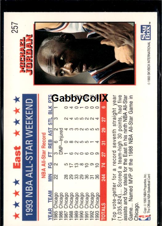 1993-94 Hoops #257 Michael Jordan #isti - Back