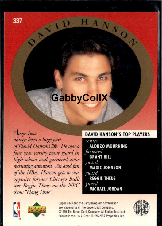 1995-96 Upper Deck #337 Michael Jordan / David Hanson MA Electric Court #istj - Back