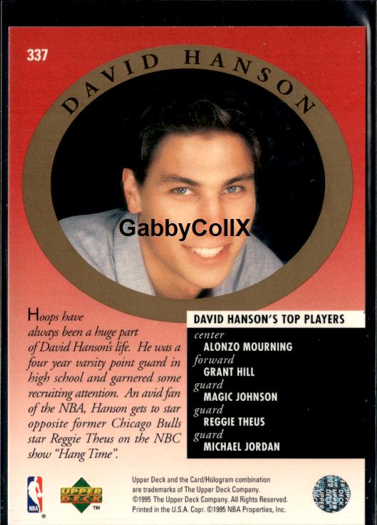 1995-96 Upper Deck #337 Michael Jordan / David Hanson MA Electric Court #istk - Back