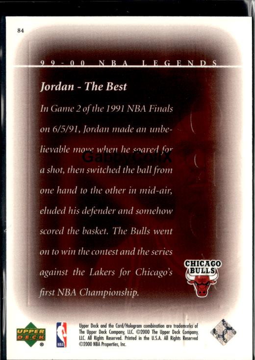 1999-00 Upper Deck Legends #84 Michael Jordan #istx - Back