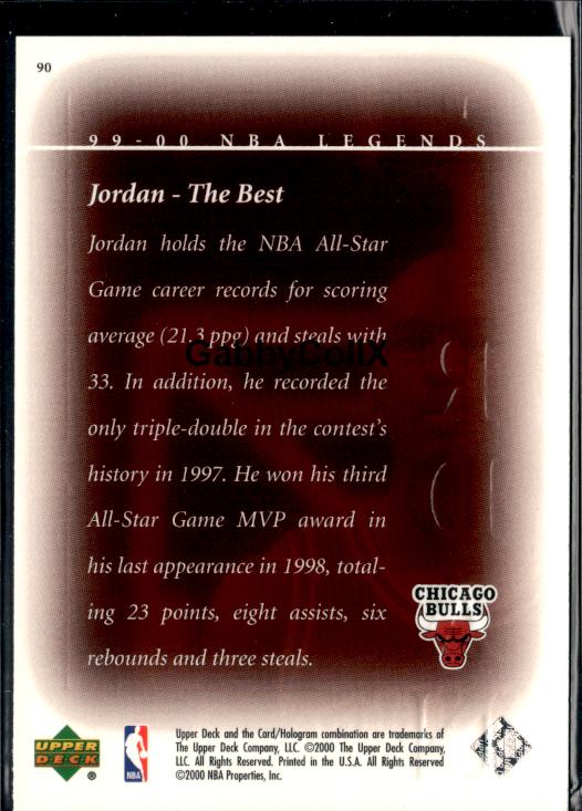 1999-00 Upper Deck Legends #90 Michael Jordan #isu1 - Back