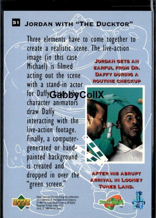1996 Upper Deck Space Jam #52 Michael Jordan #iube - Back
