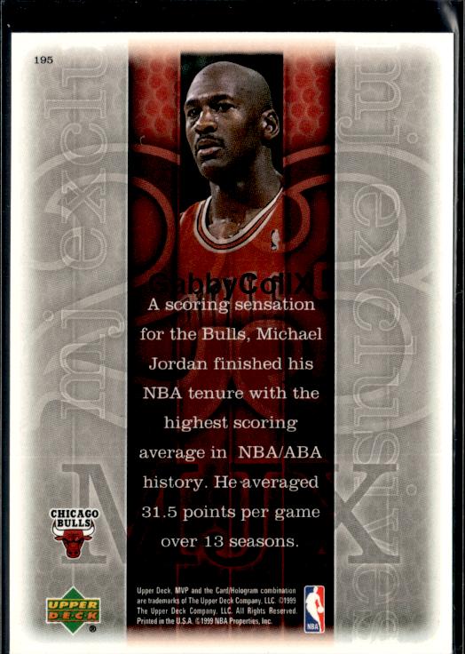 1999-00 Upper Deck MVP #195 Michael Jordan #iufq - Back