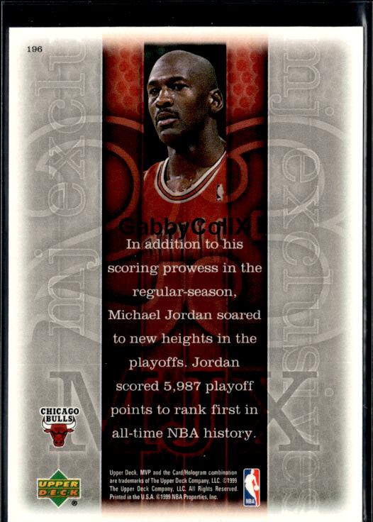 1999-00 Upper Deck MVP #196 Michael Jordan #iugd - Back