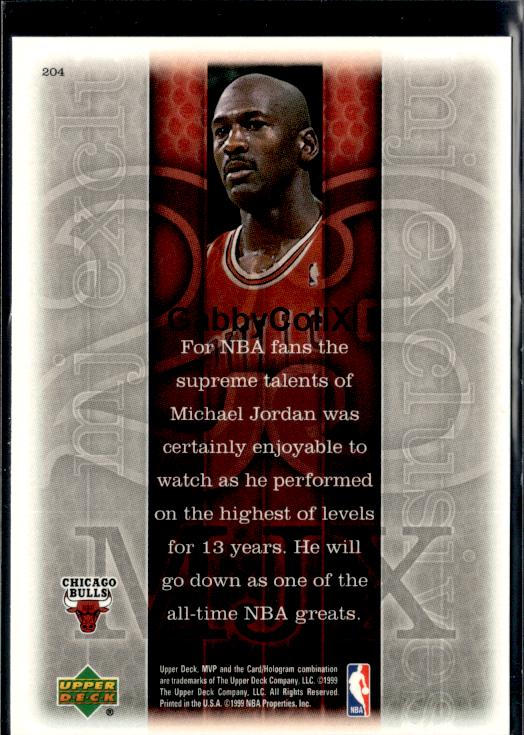 1999-00 Upper Deck MVP #204 Michael Jordan #iuh9 - Back