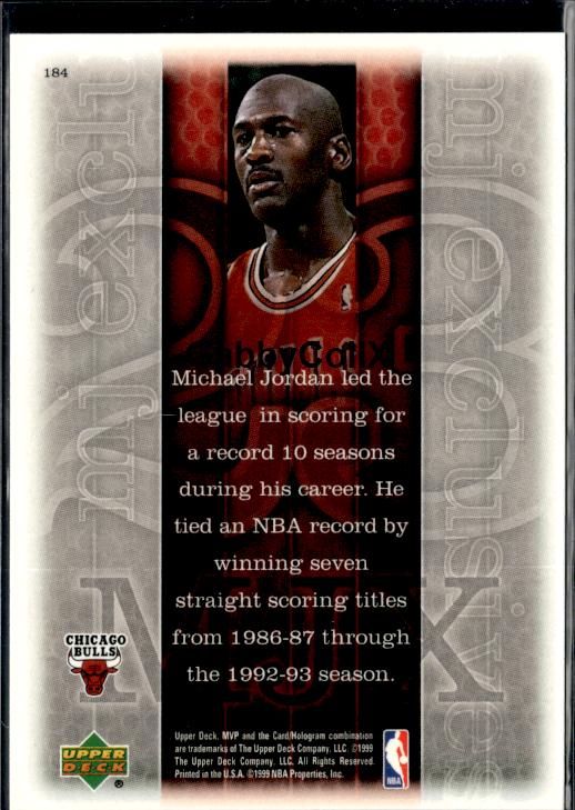 1999-00 Upper Deck MVP #184 Michael Jordan #iuhp - Back