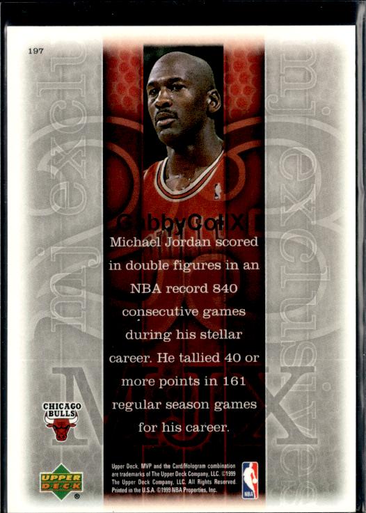 1999-00 Upper Deck MVP #197 Michael Jordan #iuhv - Back