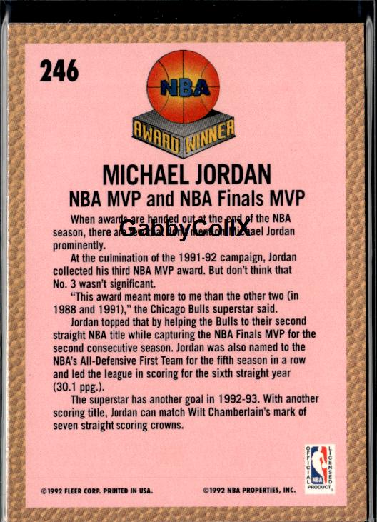 1992-93 Fleer #246 Michael Jordan #iukh - Back