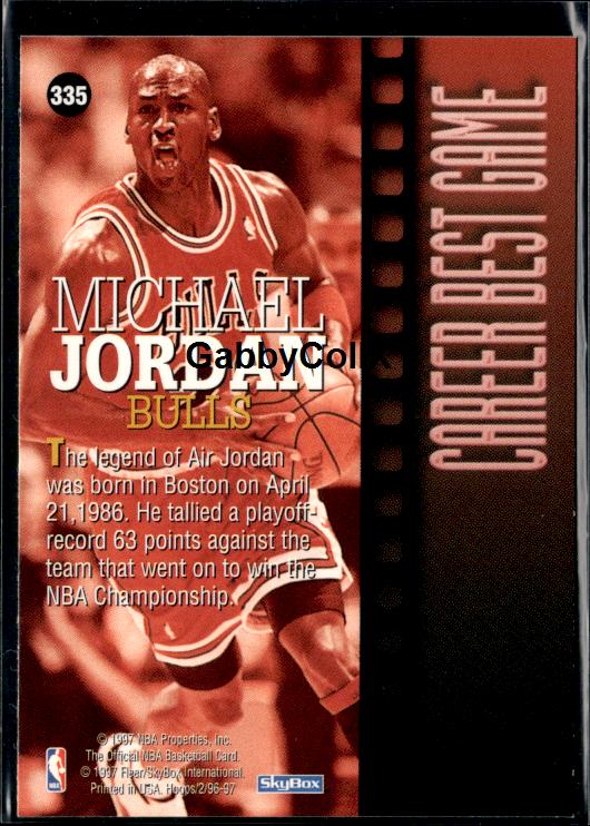 1996-97 Hoops #335 Michael Jordan #iuoy - Back