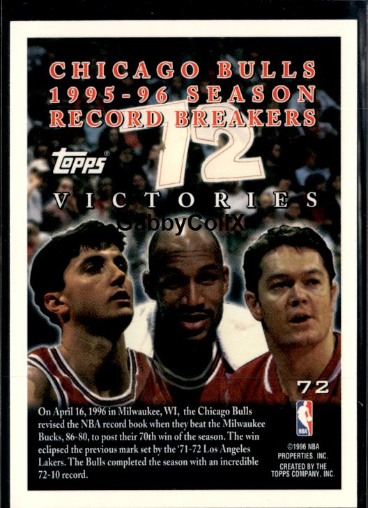 1996-97 Topps #72 Michael Jordan #iur2 - Back