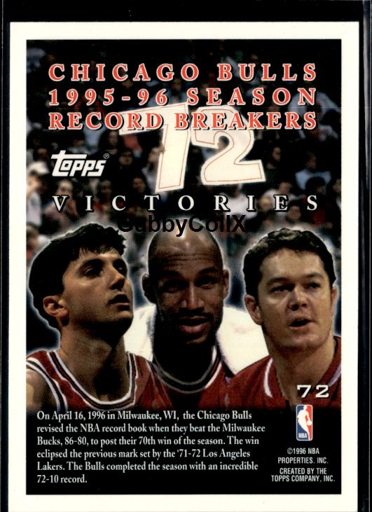 1996-97 Topps #72 Michael Jordan #iur5 - Back