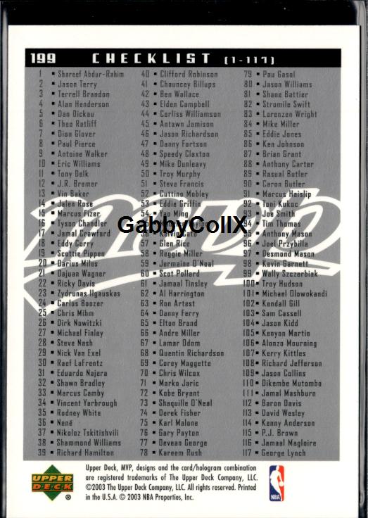 2003-04 Upper Deck MVP #199 Michael Jordan #iurk - Back