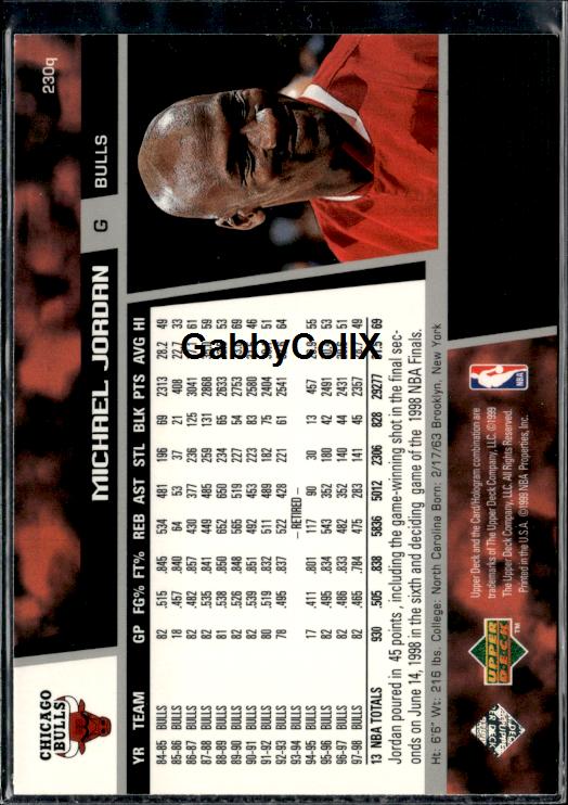 1998-99 Upper Deck #230q Michael Jordan #iv5z - Back