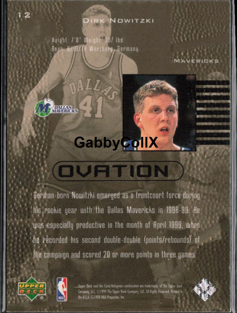 1999-00 Upper Deck Ovation #12 Dirk Nowitzki #rd1g - Back