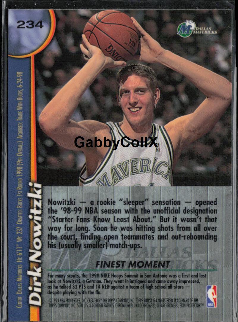 1998-99 Finest #234 Dirk Nowitzki #rd2p - Back