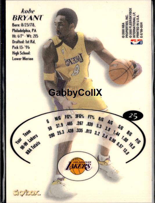 1999-00 E-X #25 Kobe Bryant