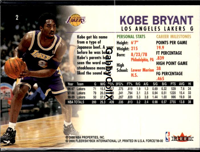 1999-00 Fleer Force #2 Kobe Bryant
