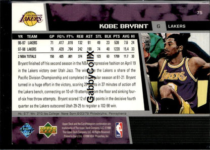 1998-99 Upper Deck #75 Kobe Bryant