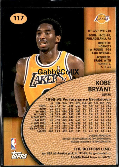 1999-00 Stadium Club #117 Kobe Bryant
