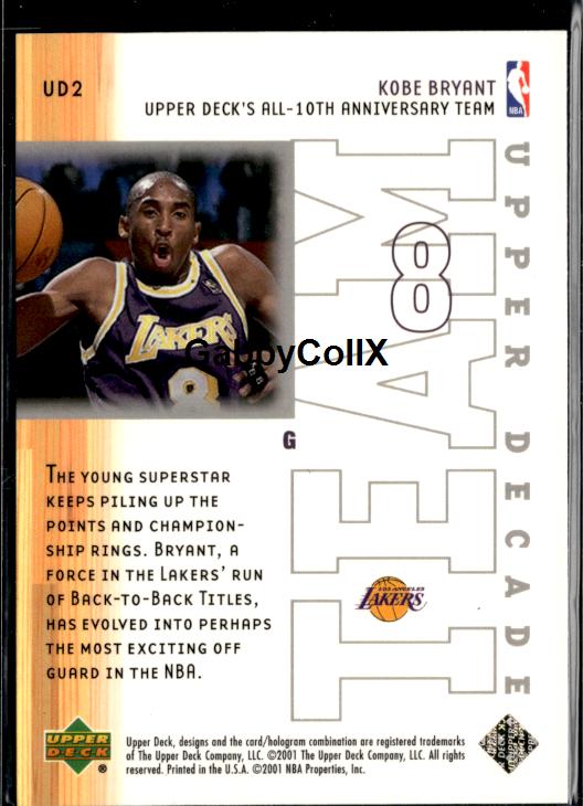2001-02 Upper Deck #UD2 Kobe Bryant Upper Decade Team