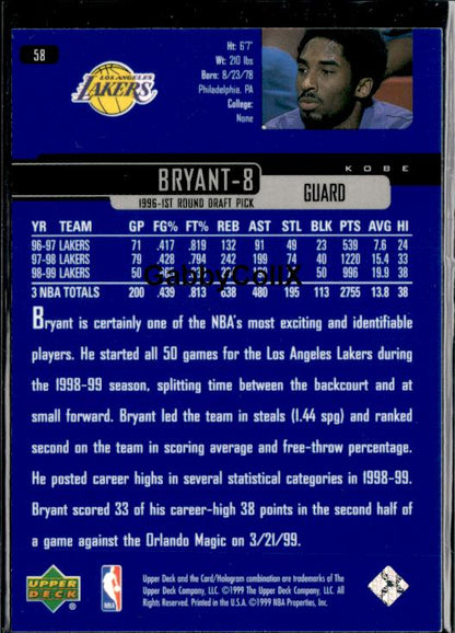 1999-00 Upper Deck #58 Kobe Bryant