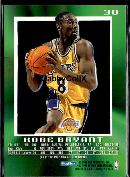 1996-97 E-X2000 #30 Kobe Bryant #98x9 - Back