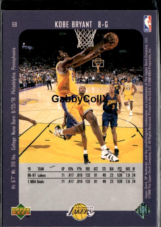 1997-98 SP Authentic #68 Kobe Bryant