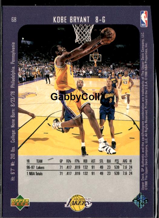 1997-98 SP Authentic #68 Kobe Bryant