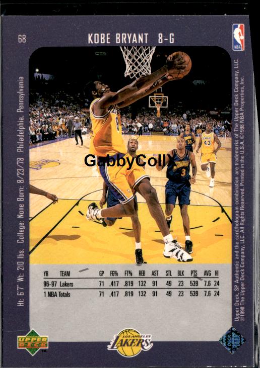 1997-98 SP Authentic #68 Kobe Bryant