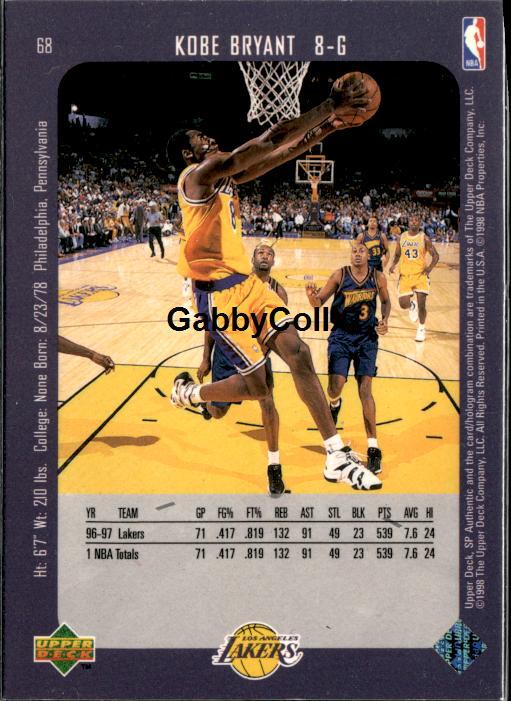 1997-98 SP Authentic #68 Kobe Bryant
