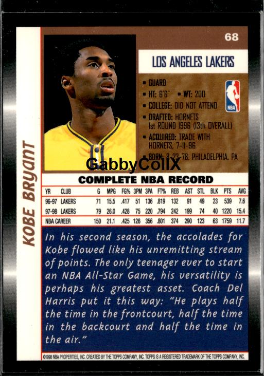 1998-99 Topps #68 Kobe Bryant