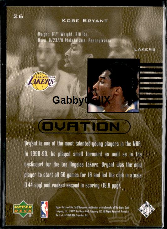 1999-00 Upper Deck Ovation #26 Kobe Bryant