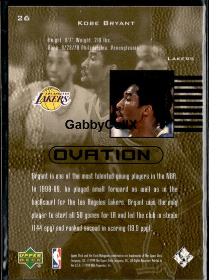 1999-00 Upper Deck Ovation #26 Kobe Bryant