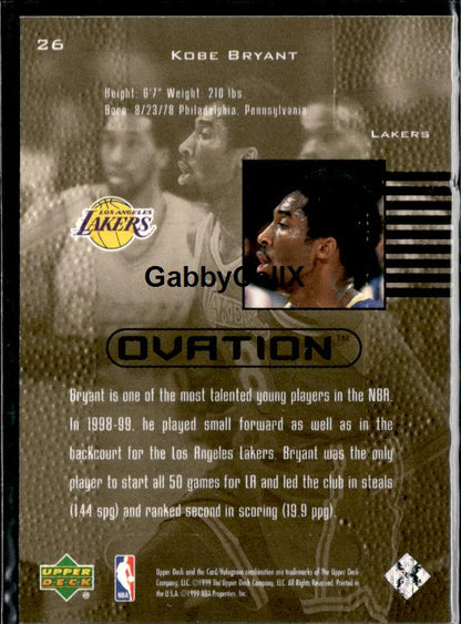 1999-00 Upper Deck Ovation #26 Kobe Bryant